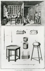 Knapptillverkare och spetsmakare, illustration från 